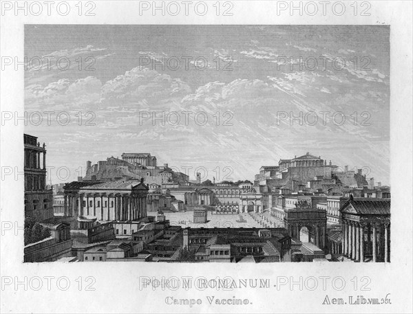 Forum Romanum, Rome, c1833. Artist: Unknown