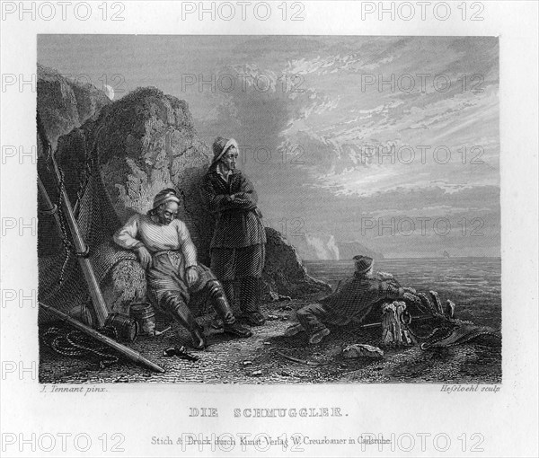 'The Smugglers', c1833. Artist: W Hessloehl