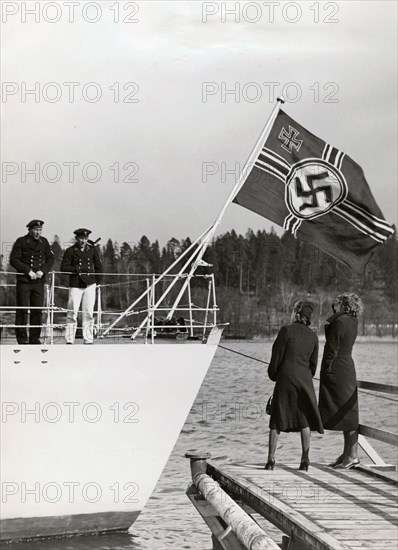 The German destroyer 'Max Schultz', Södertälje, Sweden, 1938. Artist: Karl Sandels