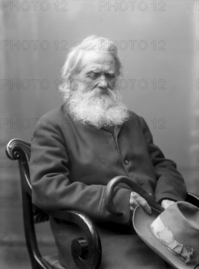 An old man with beard, walking stick and hat, Landskrona, Sweden, 1910. Artist: Unknown