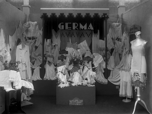 Exhibition of lingerie by Germa, Landskrona, Sweden, 1929. Artist: Unknown