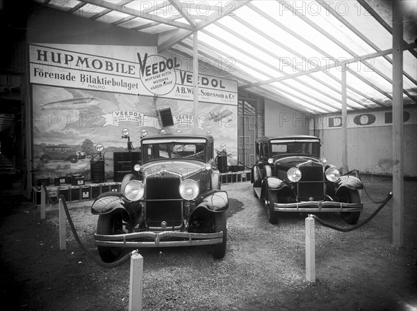 Exhibition of American Hupmobile cars, Landskrona, Sweden, 1920. Artist: Unknown