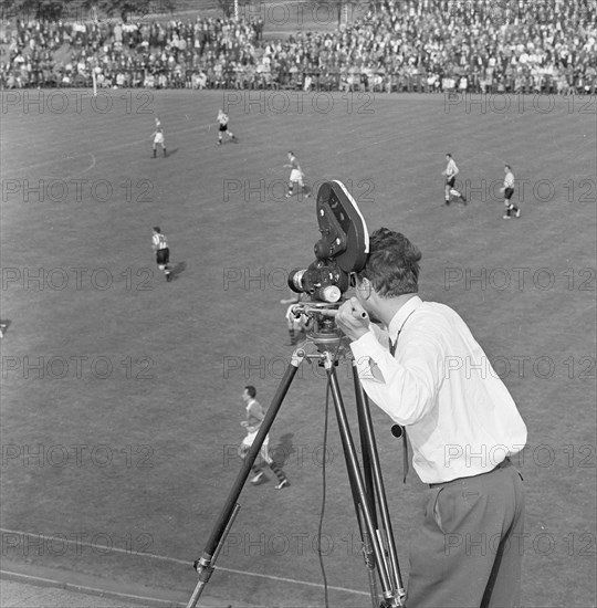 Swedish television covering a football match, Landskrona, Sweden, 1959. Artist: Unknown