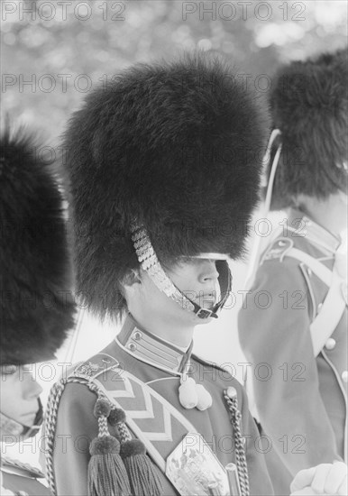 Musicians of the Tivoli Boys Guard wearing busbies, Copenhagen, Denmark, 1962. Artist: Unknown