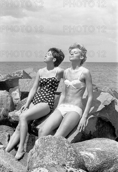 Sunbathing by the Oresund, Bostahusen, Landskrona, Sweden, 1965. Artist: Unknown