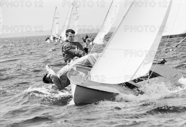 Yacht racing in Öresund between Sweden and Denmark, 1965. Artist: Unknown