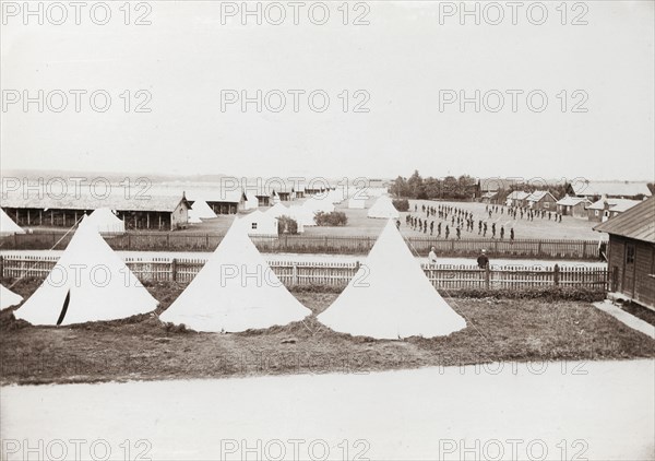 Cavalry camp at Ljungbyhed, Scania, Sweden, 1894. Artist: Unknown