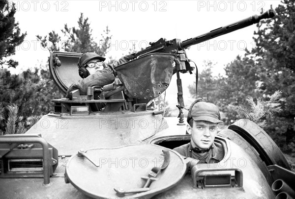 Swedish Army tank on manoeuvres, Scania, Sweden, 1967. Artist: Unknown