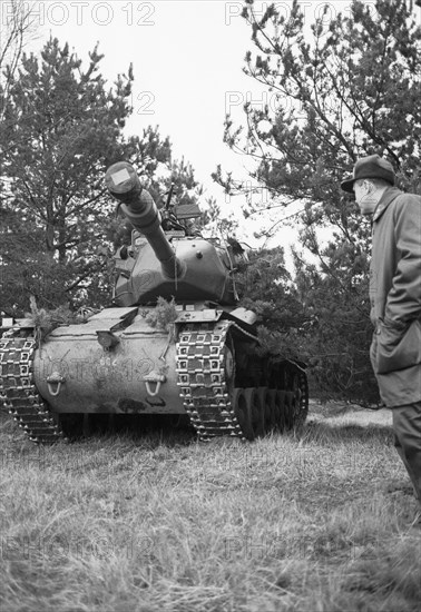 Swedish Army tank on manoeuvres, Scania, Sweden, 1967. Artist: Unknown