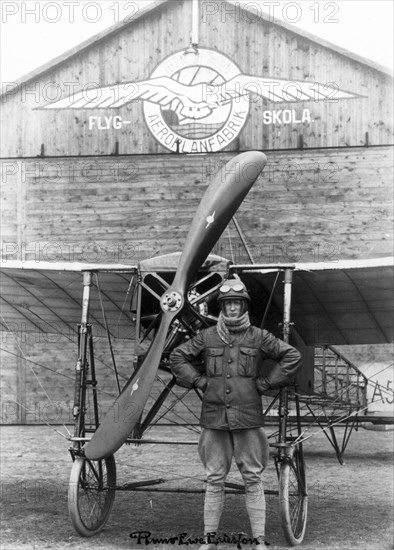 Early aviation at Ljungbyhed, Sweden, 1917. Artist: Unknown