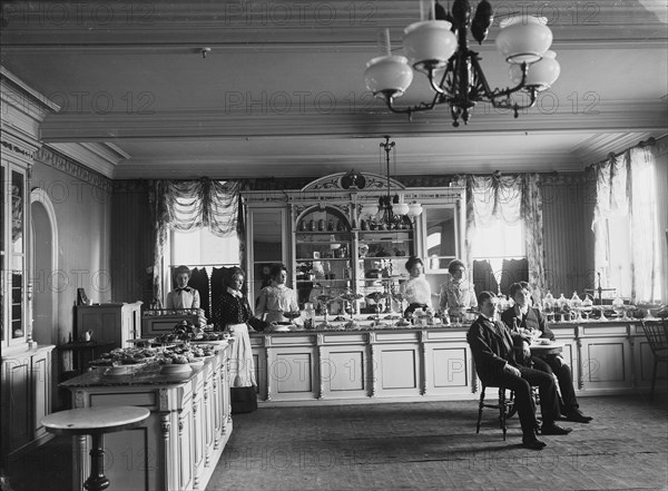 Interior of a cafe, Malmö, Sweden, c1910. Artist: Unknown