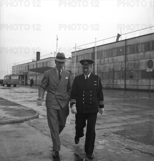 Earl Mountbatten of Burma visiting Malmö, Sweden, 1946. Artist: Otto Ohm