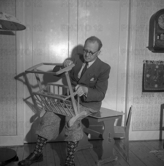 Cottage industry in Småland, Sweden, c1940s(?). Artist: Otto Ohm