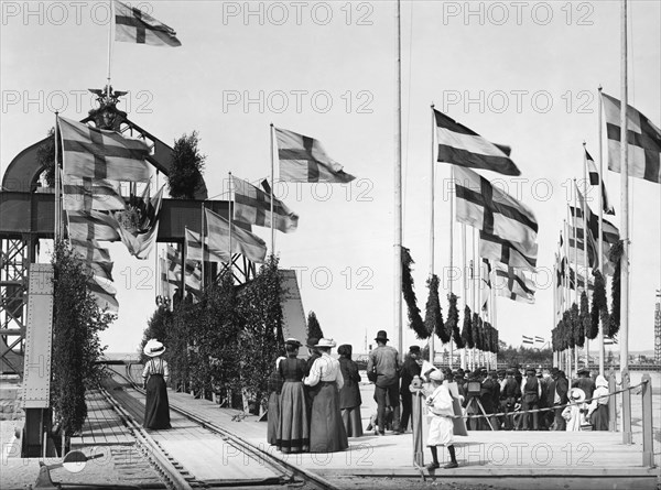 The inauguration of the ferry route between Trelleborg and Sassnitz, Sweden, 1909. Artist: Unknown