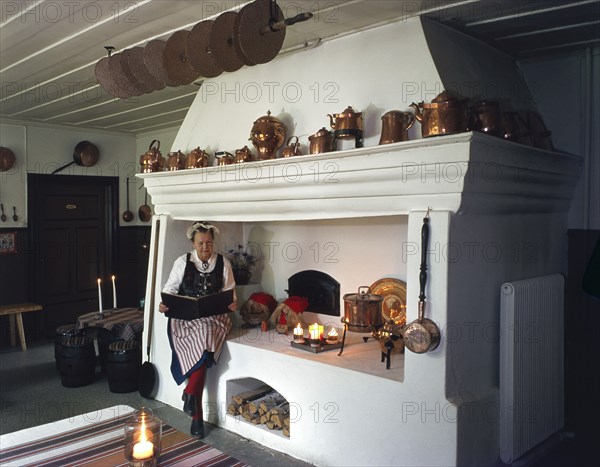 Kitchen range in Hellerup Manor, Värmland, Sweden. Artist: Torkel Lindeberg