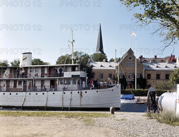 Göta Canal and the steamer 'Juno', Motala, Sweden, 1971. Artist: Torkel Lindeberg