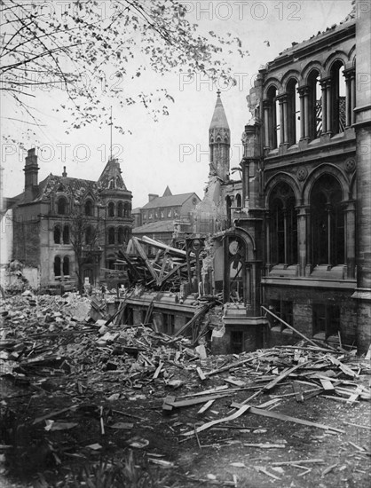 Bomb damage, University College, Shakespeare Street, Nottingham, Nottinghamshire, 1941. Artist: Unknown