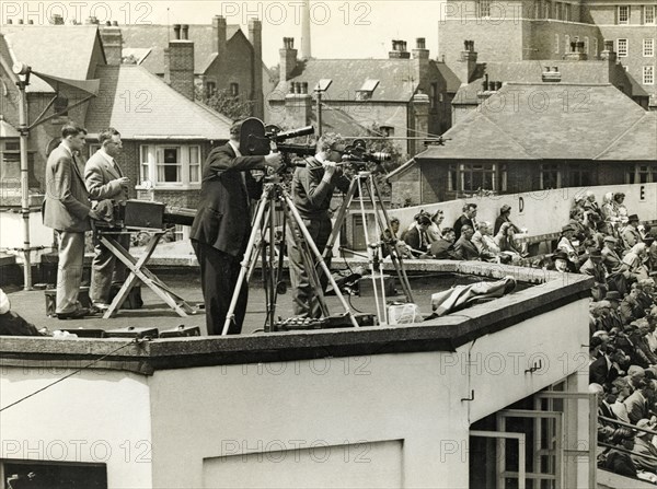Cameras at Trent Bridge Cricket Ground, Nottingham, Nottinghamshire, c1950.  Artist: Edgar Lloyd