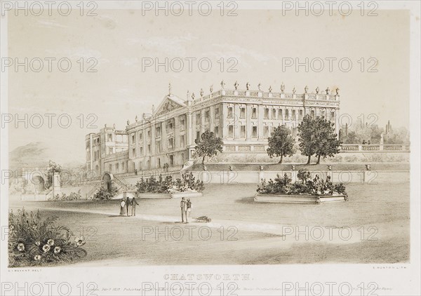 Chatsworth House, Derbyshire, 1839. Artist: James Douglas, 4th Earl of Morton