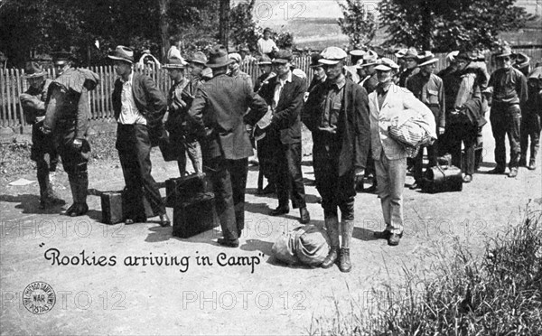 Rookies arriving in camp, Fort Sheridan, Illinois, USA, 1920. Artist: Unknown