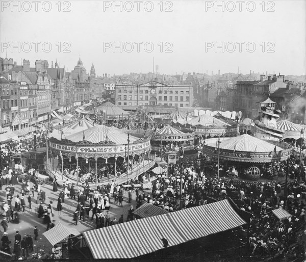 Goose Fair, Market Place, Nottingham, Nottinghamshire, 1908. Artist: Henson & Co