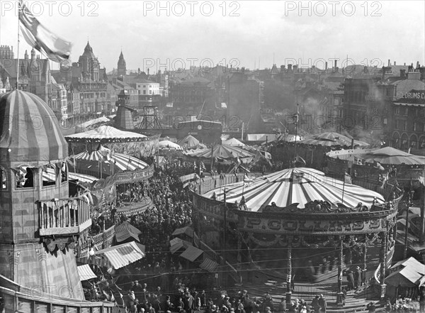 Goose Fair, Market Place, Nottingham, Nottinghamshire, 1926. Artist: Henson & Co