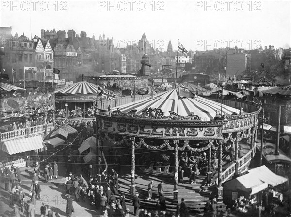 Goose Fair, Market Place, Nottingham, Nottinghamshire, 1926. Artist: Henson & Co