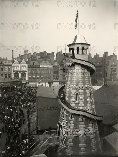 Helter skelter, Goose Fair, Market Place, Nottingham, Nottinghamshire, 1914. Artist: Unknown