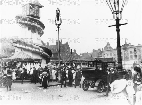 Goose Fair, Market Place, Nottingham, Nottinghamshire, 1910(?). Artist: Unknown