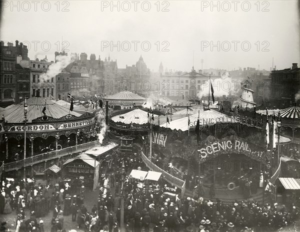 Goose Fair, Market Place, Nottingham, Nottinghamshire, 1911. Artist: Unknown