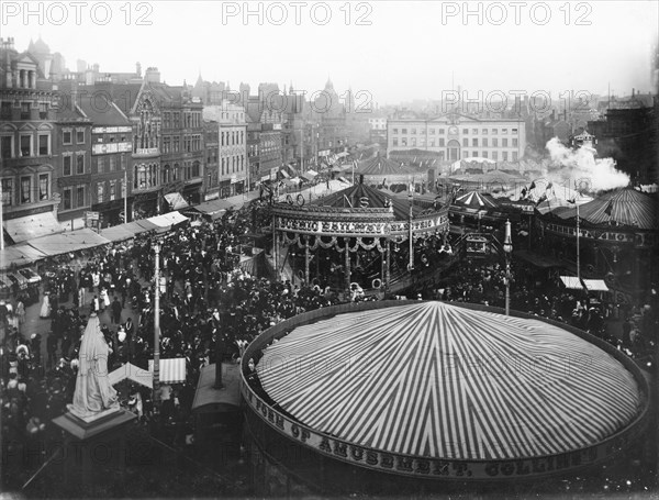 Goose Fair, Market Place, Nottingham, Nottinghamshire, 1910. Artist: Henson & Co