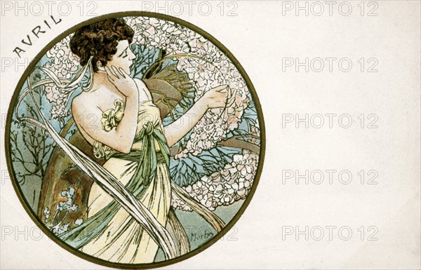 'April', 1900. Artist: Alphonse Mucha