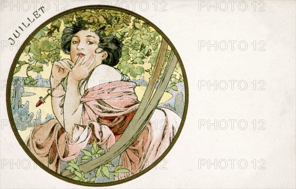 'July', 1900. Artist: Alphonse Mucha