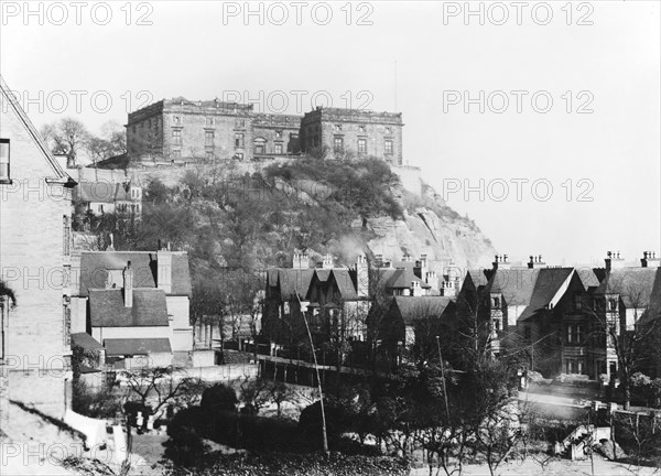 Nottingham Castle west front from the Park, Nottinghamshire, c1910(?). Artist: Unknown