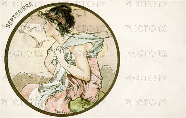 'September', 1900. Artist: Alphonse Mucha