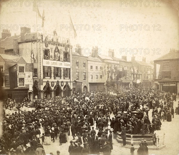 Queen Victoria's Golden Jubilee Celebrations, Chesterfield, Derbyshire, 21st September 1887. Artist: Alfred Seaman