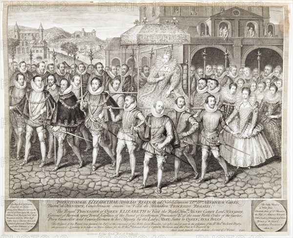 Royal procession of Queen Elizabeth I, c1580 (1744). Artist: George Vertue