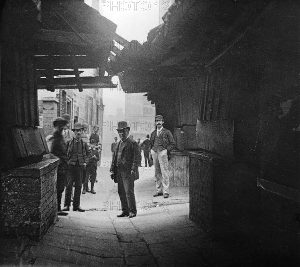 The Shambles, Chesterfield, Derbyshire, c1887. Artist: Unknown