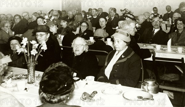 TOC H old people's Christmas party, Bingham, Nottinghamshire, 1940s. Artist: G Nicholson