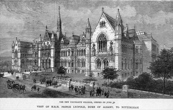 The opening of the University College, Nottingham, by Prince Leopold, Duke of Albany, 1881. Artist: Unknown