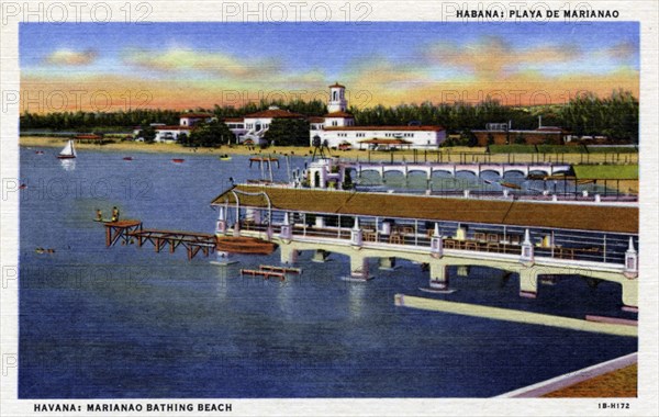 Marianao Bathing Beach, Havana, Cuba, 1941. Artist: Unknown