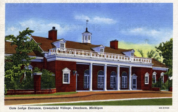 Gate Lodge entrance, Greenfield Village, Dearborn, Michigan, USA, 1940. Artist: Unknown