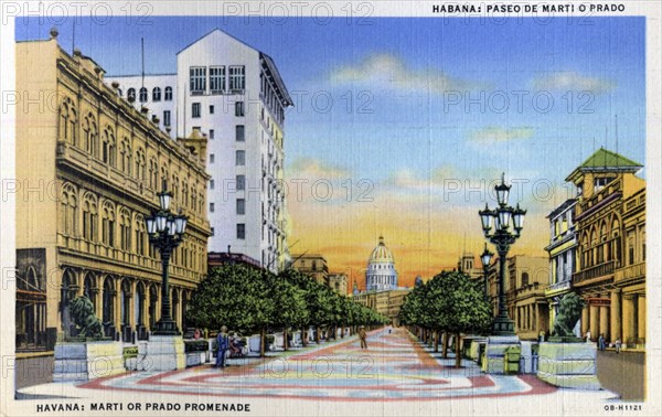 Marti or Prado Promenade, Havana, Cuba, 1940. Artist: Unknown