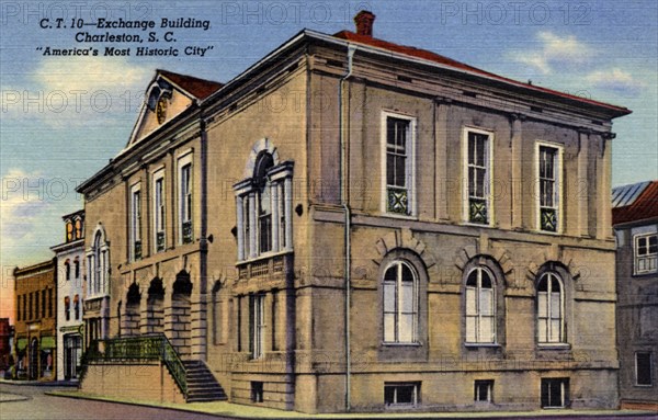 Exterior view of the Exchange building, Charleston, South Carolina, USA, 1940. Artist: Unknown