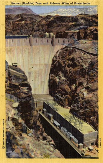 Hoover (Boulder) Dam, Arizona/Nevada, USA, 1940. Artist: Unknown