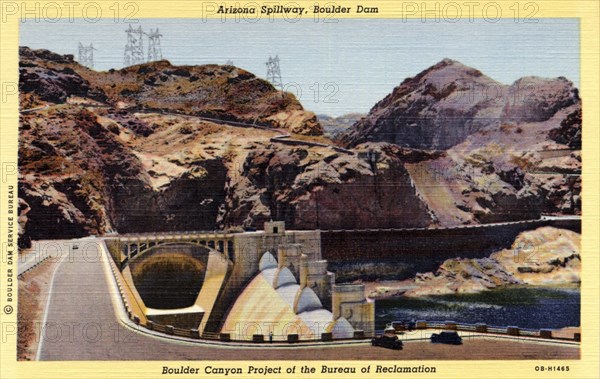 Arizona Spillway, Boulder Dam, Arizona/Nevada, USA, 1940. Artist: Unknown