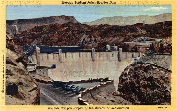 Nevada Lookout Point, Boulder Dam, Arizona/Nevada, USA, 1940. Artist: Unknown