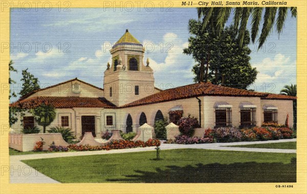City Hall, Santa Maria, California, USA, 1940. Artist: Unknown
