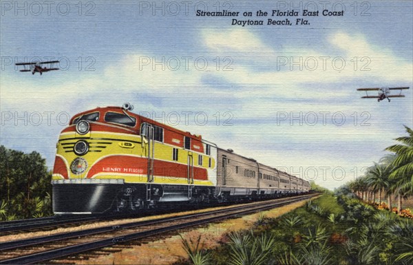 FEC Railway streamliner train Henry M Flagler, Florida, 1940. Artist: Unknown