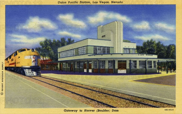 Union Pacific Station, Las Vegas, Nevada, USA, 1940. Artist: Unknown